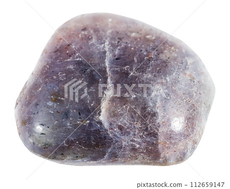 specimen of natural tumbled iolite mineral cutout 112659147