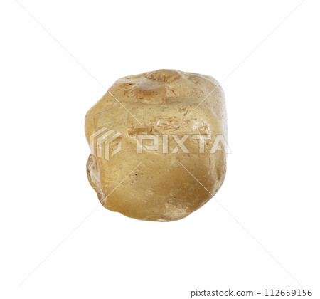 unpolished translucent zircon crystal cutout 112659156