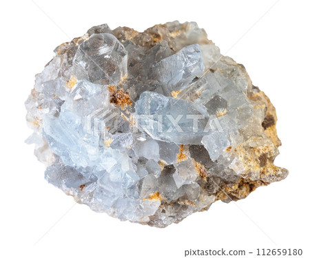 specimen of natural raw celestine mineral cutout specimen of natural raw celestine mineral cutout 112659180