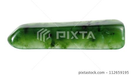 natural polished green nephrite mineral cutout on natural polished green nephrite mineral cutout on 112659195