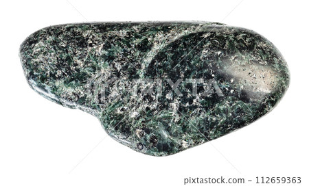 specimen of natural tumbled actinolite rock cutout specimen of natural tumbled actinolite rock cutout 112659363