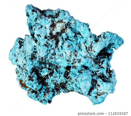 specimen of natural raw shattuckite rock cutout 112659387