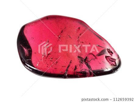 specimen of natural rolled pyrope crystal cutout specimen of natural rolled pyrope crystal cutout 112659392