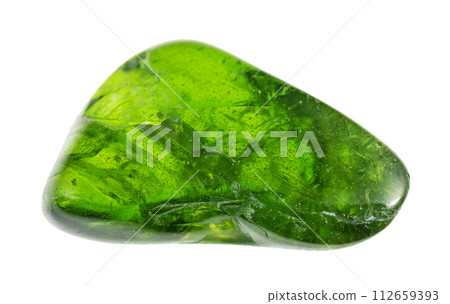 natural tumbled chrome-diopside crystal cutout 112659393