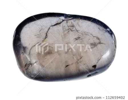 natural polished cordierite crystal cutout 112659402