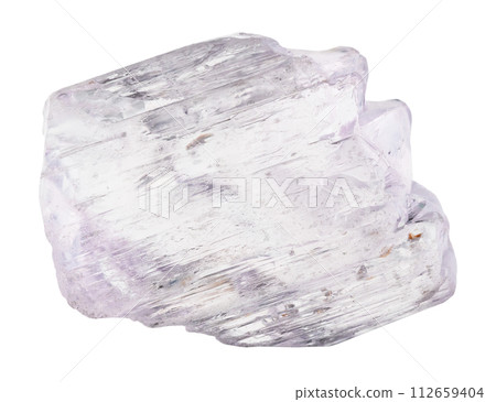specimen of natural raw kunzite rock cutout 112659404