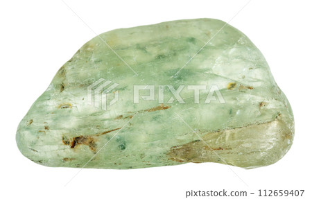 natural tumbled green kyanite mineral cutout 112659407