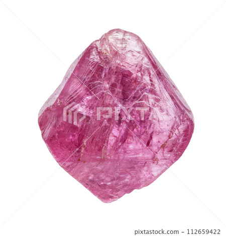 specimen of natural raw pink spinel crystal cutout specimen of natural raw pink spinel crystal cutout 112659422
