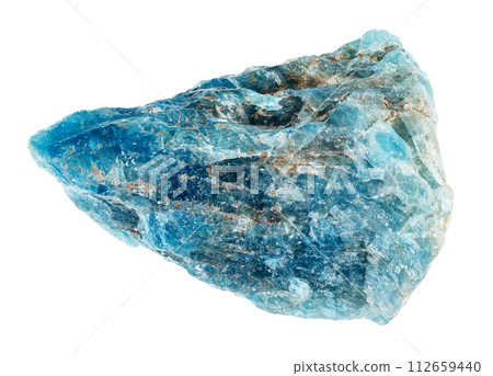 specimen of natural raw blue apatite stone cutout 112659440