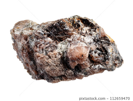 specimen of natural raw andalusite mineral cutout 112659470