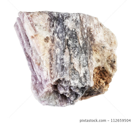 natural raw rubellite crystal in mineral cutout 112659504
