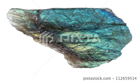 specimen of natural raw labradorite mineral cutout specimen of natural raw labradorite mineral cutout 112659514