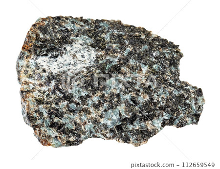 natural raw gabbro norite mineral cutout 112659549