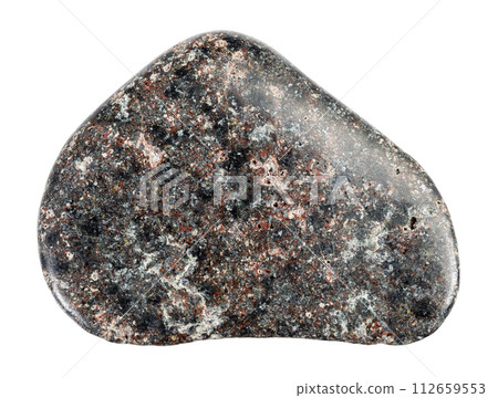 tumbled basalt with hematite mineral cutout 112659553