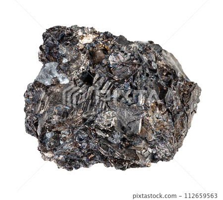 specimen of natural raw native bismuth rock cutout 112659563