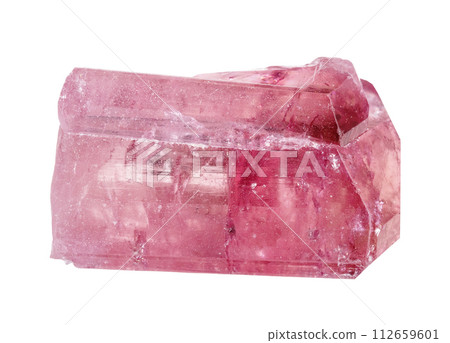 natural rough rubellite tourmaline crystal cutout 112659601