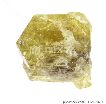 natural rough chrysoberyl crystal cutout natural rough chrysoberyl crystal cutout 112659611