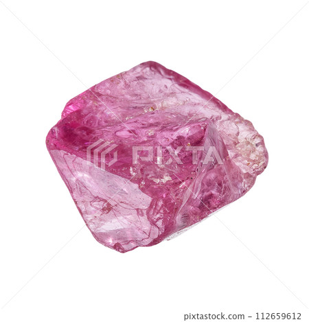 specimen of natural pink spinel crystal cutout specimen of natural pink spinel crystal cutout 112659612