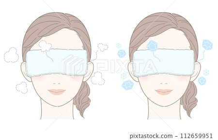 眼袋加熱/冷卻女性插畫 112659951