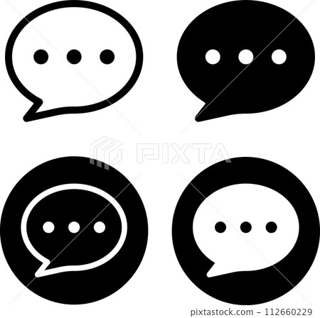 Speech bubble conversation icon set 112660229