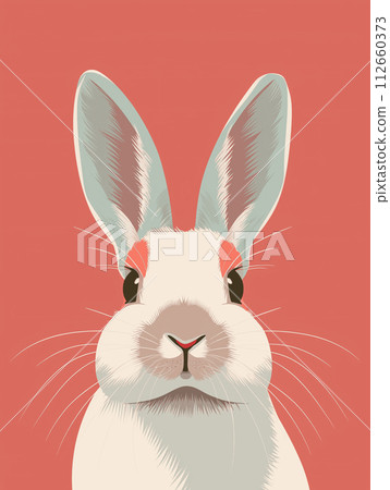 Cute Easter Rabbit Cartoon for Greeting Cards 112660373