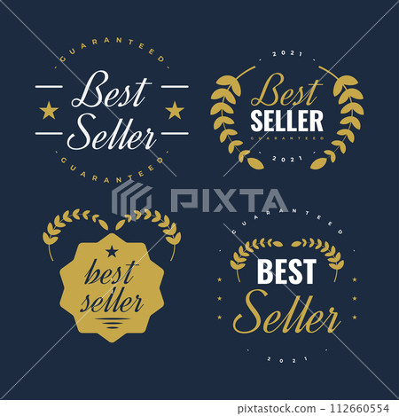 Best Seller Badge Design with Retro Style. Certified product. Quality Badge or Emblem 112660554