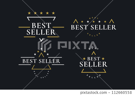Best Seller Badge Design with Retro and Minimalist Style. Certified product. Quality Badge or Emblem 112660558