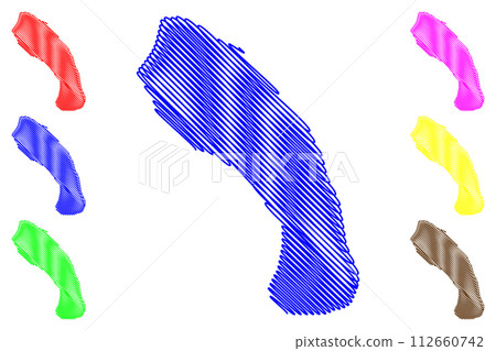 Lake Nainital (Republic of India) map vector illustration, scribble sketch Naini map 112660742