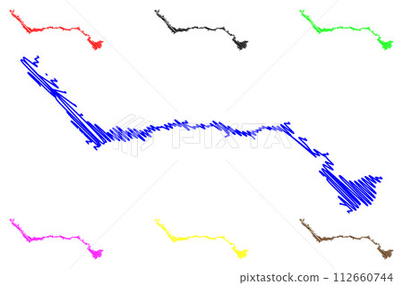 Lake Pangong Tso (People's Republic of China, Republic of India) map vector illustration, scribble sketch Tsomo Nganglha Ringpo, Tso Nyak, Rum Tso map Lake Pangong Tso (People's Republic of China, Republic of India) map vector illustration, scribble sketch Tsomo Nganglha Ringpo, Tso Nyak, Rum Tso map 112660744
