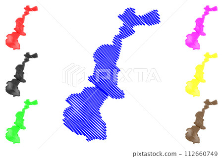 Lake Rupa (Federal Democratic Republic of Nepal) map vector illustration, scribble sketch Rupa Tal map 112660749