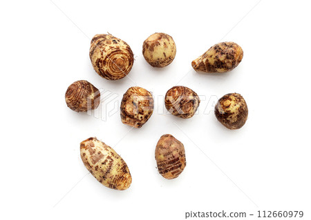 Satoimo, taro roots or japanese sweet taro Satoimo, taro roots or japanese sweet taro 112660979