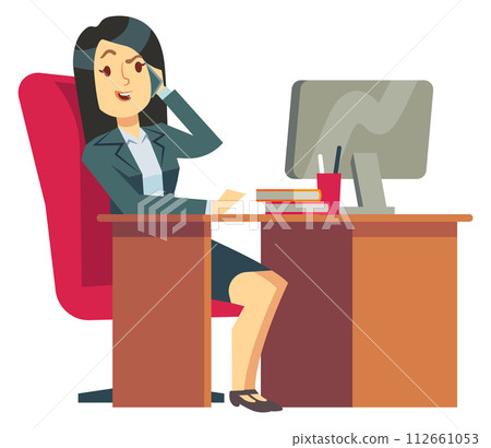 Female office manager. Business woman talking on phone 112661053