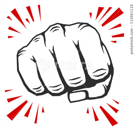 Punch logo. Fist fight symbol. Strike icon 112661116