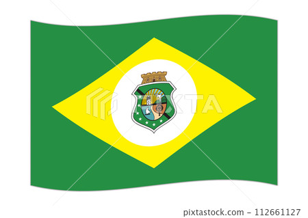 Waving flag of Ceara. Vector illustration. 112661127