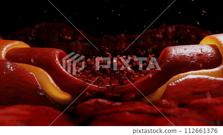 blood stream. red blood cells. Inside human body. 3d rendering. blood stream. red blood cells. Inside human body. 3d rendering. 112661376