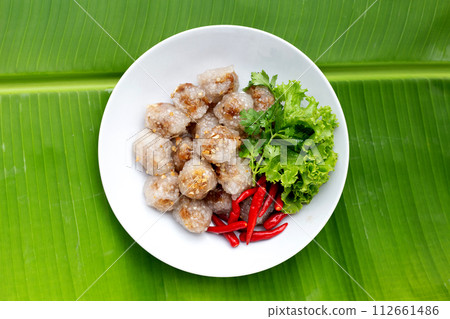 Tapioca balls with pork filling Tapioca balls with pork filling 112661486