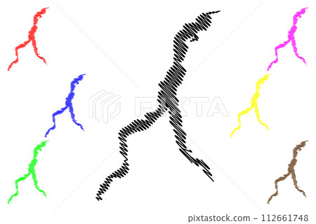 Lake Como (Italian Republic, Italy) map vector illustration, scribble sketch Lago di Como map 112661748