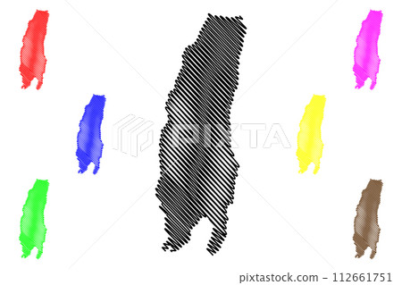 Lake Dead Sea (State of Israel, West Bank) map vector illustration, scribble sketch map 112661751