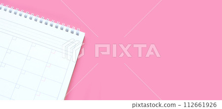 Calendar on pink background. Copy space Calendar on pink background. Copy space 112661926