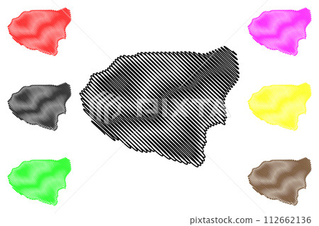 Lake Covadonga (Kingdom of Spain) map vector illustration, scribble sketch Lakes of Enol or Los Lagos map Lake Covadonga (Kingdom of Spain) map vector illustration, scribble sketch Lakes of Enol or Los Lagos map 112662136