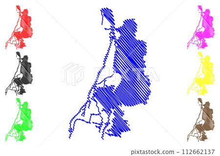 Lake Dabie (Republic of Poland) map vector illustration, scribble sketch map 112662137