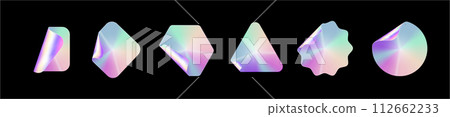 Holographic stickers. Hologram labels shapes. Holographic textured stickers for preview tags, labels. Sticker for design mockups. Vector Holographic stickers. Hologram labels shapes. Holographic textured stickers for preview tags, labels. Sticker for design mockups. Vector 112662233
