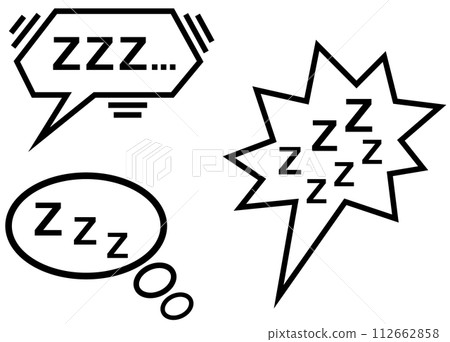 Illustration of someone snoring while sleeping Illustration of someone snoring while sleeping 112662858