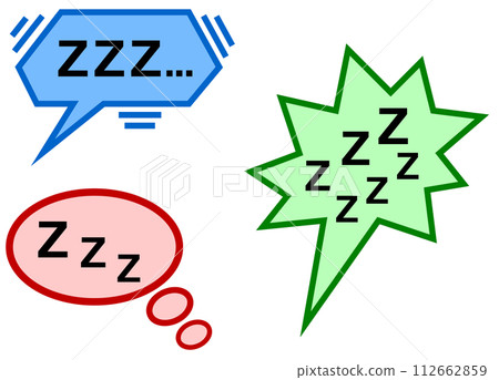 Illustration of someone snoring while sleeping Illustration of someone snoring while sleeping 112662859