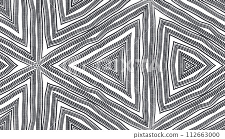 Ikat repeating swimwear design. Black symmetrical kaleidoscope background. Summer ikat sweamwear pattern. Textile ready fresh print, swimwear fabric, wallpaper, wrapping. Ikat repeating swimwear design. Black symmetrical kaleidoscope background. Summer ikat sweamwear pattern. Textile ready fresh print, swimwear fabric, wallpaper, wrapping. 112663000