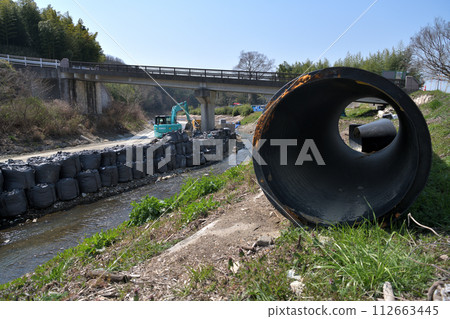 River improvement work Flood countermeasures project River improvement work Flood countermeasures project 112663445