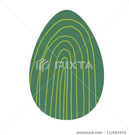 Easter Egg with Pattern Isolated on White background. Vector illustration in flat style for greeting card, invitation template, poster, background. 112663478