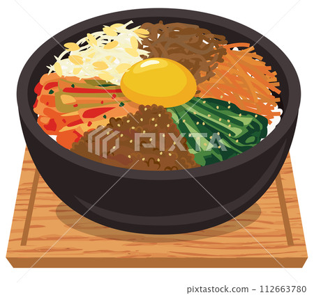 Korean food_Rice bowl_Stone grilled bibimbap 112663780