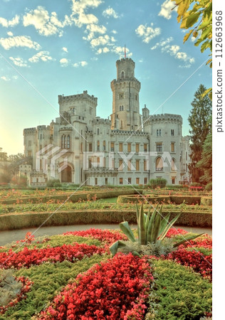 Beautiful Hluboka castle in Czech republic Beautiful Hluboka castle in Czech republic 112663968
