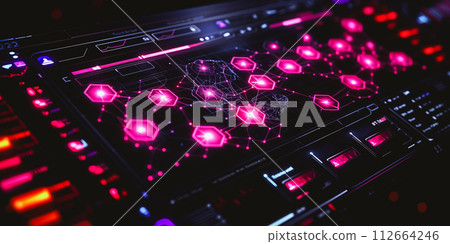 AI-generated content. Futuristic Sci Fi Modern User Interface Set. Abstract HUD AI-generated content. Futuristic Sci Fi Modern User Interface Set. Abstract HUD 112664246